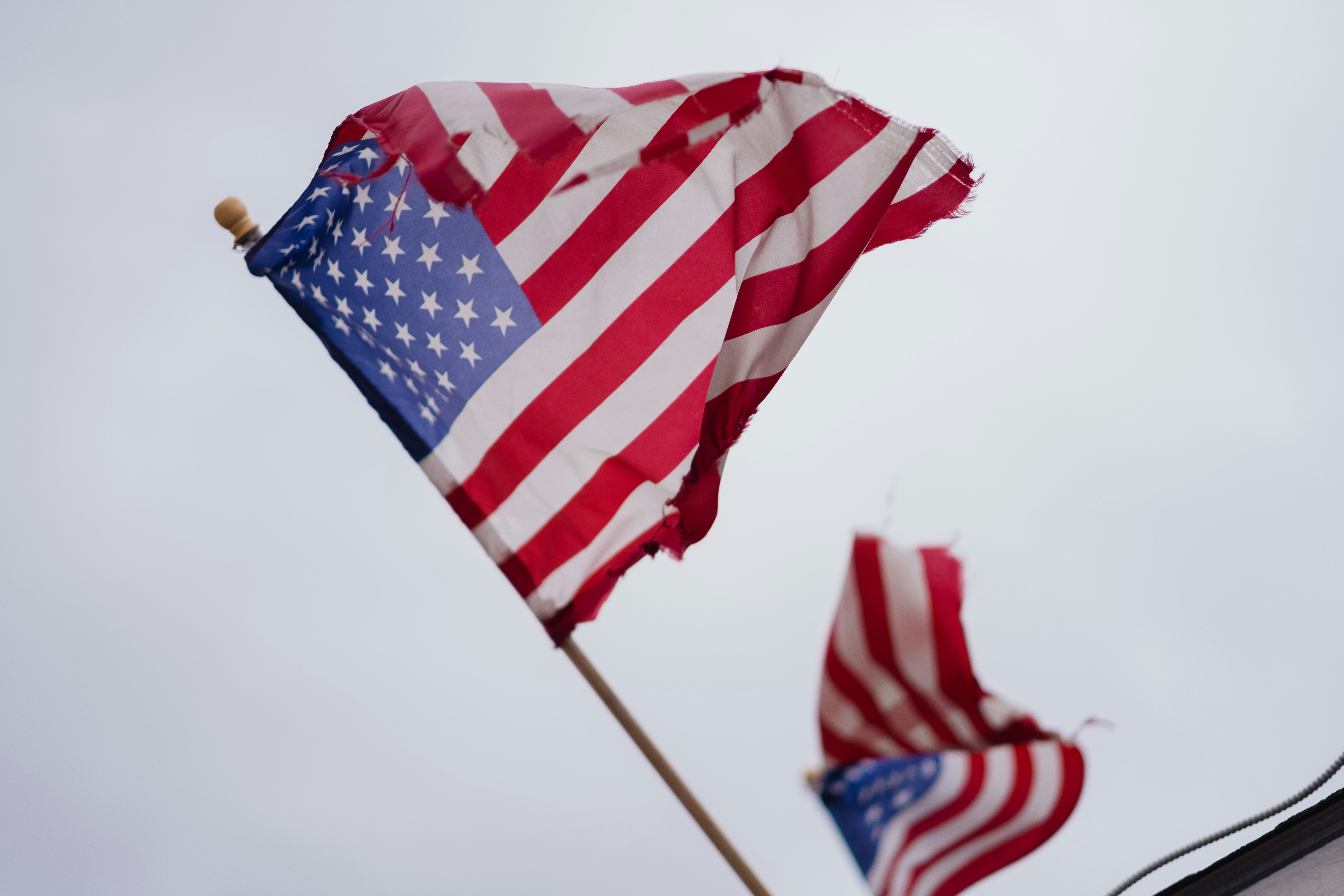 flag of us a on flag pole